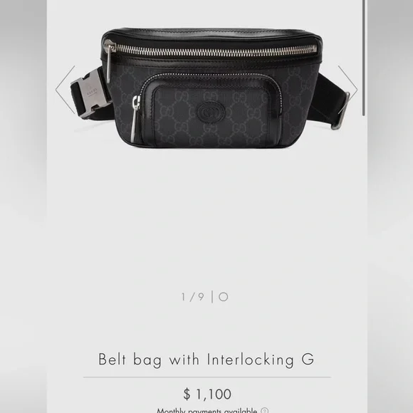 Gucci | Bags | Gucci Brand New Black Fannyback Belt Bag With  display picture 2